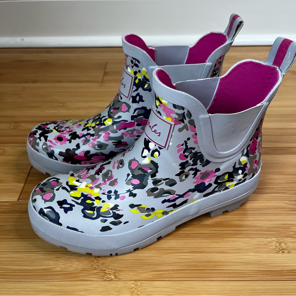 Joules Wellibob Colorful Leopard Print Rain Boots - size 6 - Picture 5 of 13